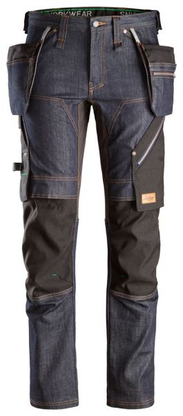 6955 Snickers FlexiWork Denim Jeans Arbeitshose mit Holstertaschen, Slim Fit