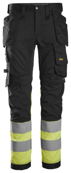6234 Snickers HighVis stretch Hose+ HP CL1, Slim Fit