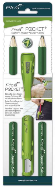 Pica POCKET 505/02 mit Steinhauerbleistift , Set 1 x Köcher 2 x Bleistift