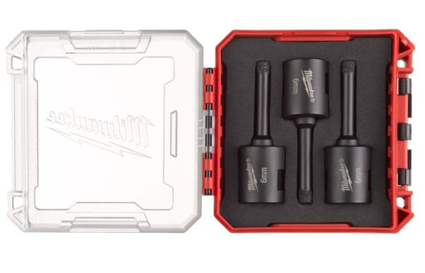 Diamantbohrer DIAMOND MAX M14 Set 3-teilig 3 x 6 mm in PACKOUT kompatibler Box / Milwaukee # 4932500