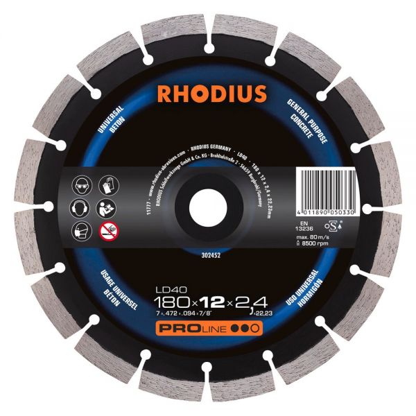 RHODIUS Diamanttrennscheibe LD40, diverse Ø 115 - 400mm