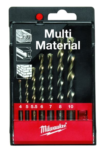 Multimaterial Rundschaftbohrerkassette 7-teilig - 4/5/5,5/6/7/8/10 mm / Milwaukee#4932352836