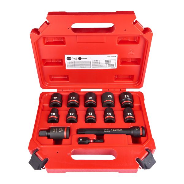 SHOCKWAVE™ Schlagnuss 1/2" kurz Set 13-teiliges Set / Milwaukee # 4932480456 / EAN: 4058546407414