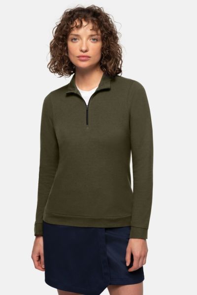 HAKRO Modell 335 - Damen Zip-Longsleeve Piqué MIKRALINAR® ECO