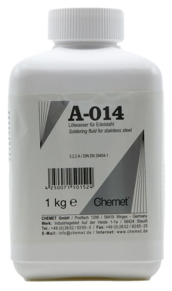 Lötwasser A-014 für Edelstahl , Flasche 1000g