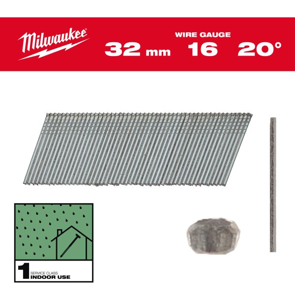 Stauchkopf-Nägel 16 Gauge verzinkt, 20° für M18CN16GA & M18FN16GA / Milwaukee# 4932492582.0