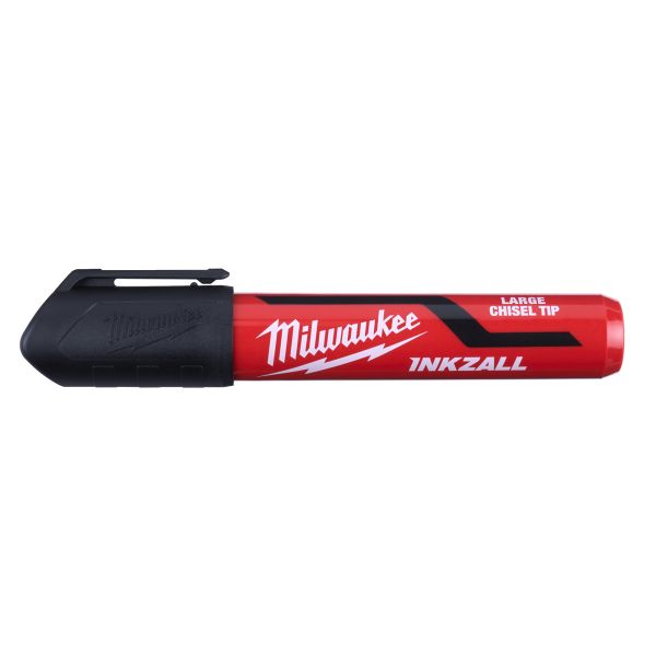 INKZALL Permanentmarker Keilspitze L schwarz 3er Pack / Milwaukee # 4932471554 / EAN: 4058546294533