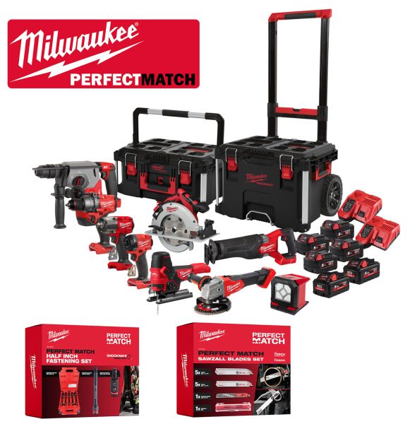 M18FPP9A-555T + SHOCKWAVE™ SCHLAGNUSS-SET 12 TLG. PerfectMatch/ Milwaukee # 4933492524 / EAN: 405854