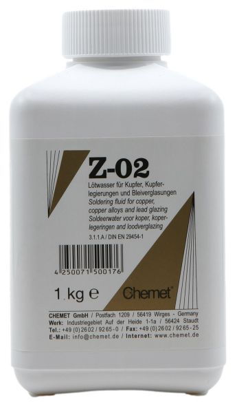 Lötwasser Z-02 für Kupfer, diverse Gebindegrössen
