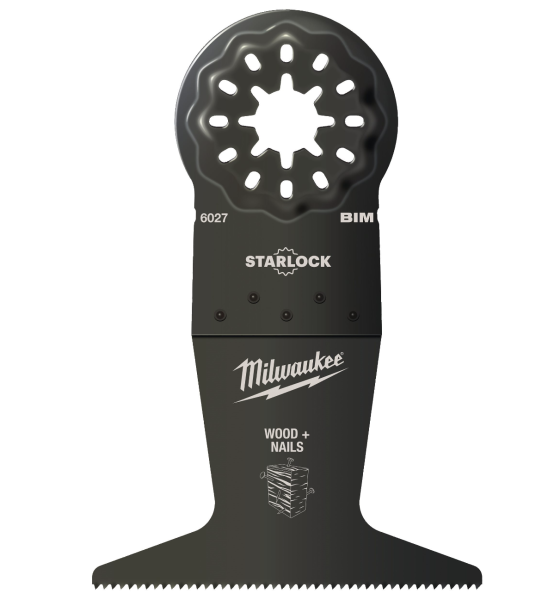 Multitool Starlock Bi-Metall Tauchsägeblatt für Schnitte in Holz mit Nägeln 65 x 42 mm / Milwaukee #