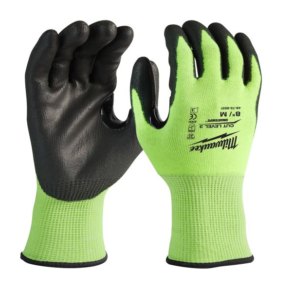 Hi-Vis Schnittschutzhandschuhe Klasse 3/C Milwaukee, diverse Grössen - 144er Pack