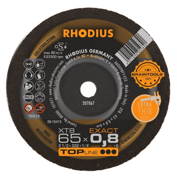 RHODIUS Trennscheibe XT8 EXACT MINI - gerade (Form 41), diverse Ausführungen 30-65mm