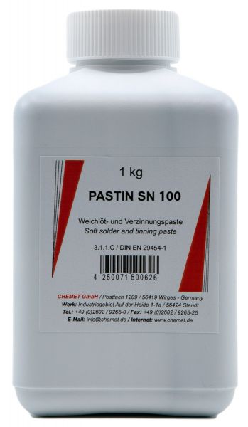 PASTIN Verzinnungspaste Sn100, VPE Dose 1000g