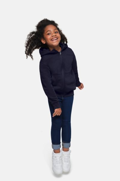 HAKRO Modell 565 - Kinder Kapuzen-Sweatjacke Bio-Baumwolle