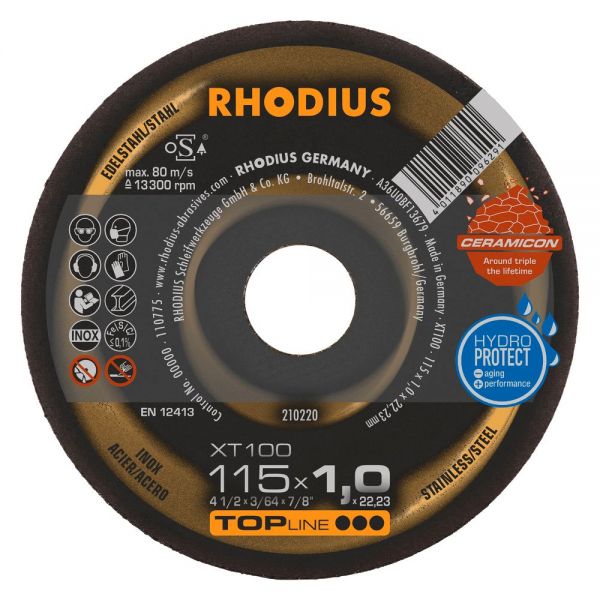 RHODIUS Trennscheibe XT100 - gerade (Form 41), diverse Ausführungen 115-230mm