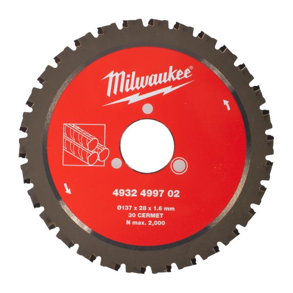 Kreissägeblatt für Baustahlschneider M18FRBCO32 137/28 mm Z30 1,6 mm Blattstärke / Milwaukee # 49324