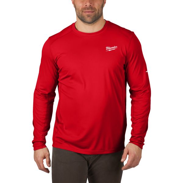 Milwaukee Funktions-Langarm-Shirt für warmes Wetter rot mit UV-Schutz WWLSRD