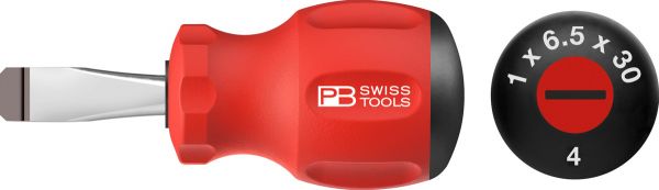 PB 8135 SwissGrip Stubby Schraubenzieher für Schlitzschrauben