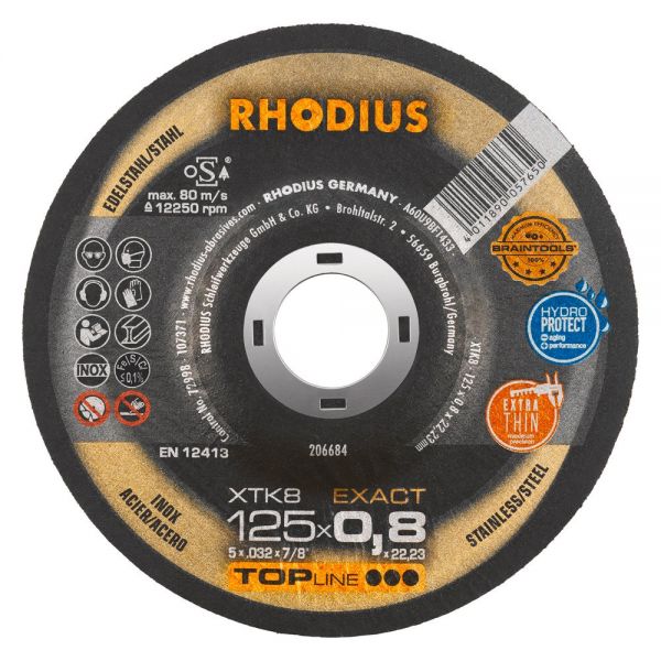 RHODIUS Trennscheibe XTK8 EXACT- gekröpft (Form 42), diverse Ø 115 - 125mm