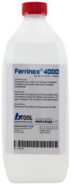 Lötwasser FERRINOX für Edelstahl, VPE Flasche 1000ml *Warnhinweise beachten*