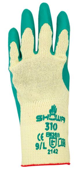 SHOWA 310 GREEN, Handschuh mit Latexbeschichtung, diverse Grössen