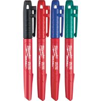 INKZALL Permanentmarker Set 4-teilig feine Spitze; schwarz, rot, blau, grün / Milwaukee # 48223106 / INKZALL Permanentmarker Set 4-teilig feine Spitze; schwarz, rot, blau, grün / Milwaukee # 48223106 /