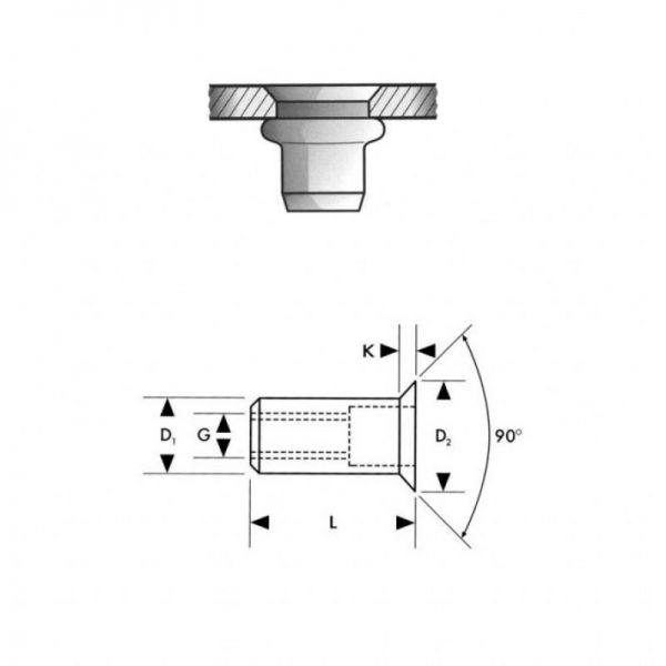 Blindnietmutter FTS/C INOX (Senkkopf), diverse Grössen / 200 Stück