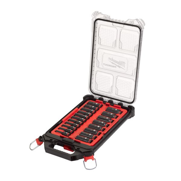 SHOCKWAVE™ Schlagnuss 3/8" lang Set 19-teiliges Set im PACKOUT™ Organiser Slim Compact / Milwaukee #