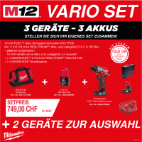 Milwaukee Vario Set M12 - 3 Geräte - 3 Akkus Milwaukee Vario Set M12 - 3 Geräte - 3 Akkus