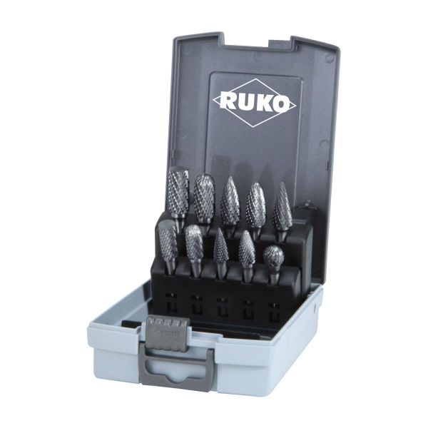 RUKO HM-Frässtiftsatz 10 tlg. in ABS-Box