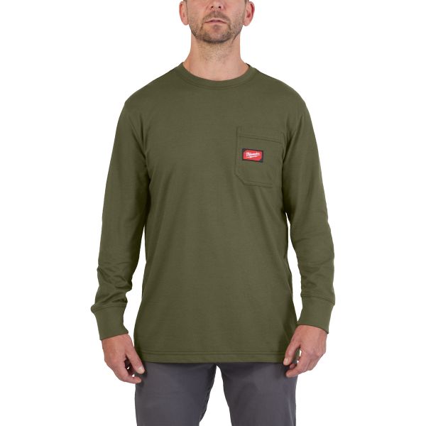 Milwaukee Arbeits-Langarm-Shirt grün mit UV-Schutz WTLSGN