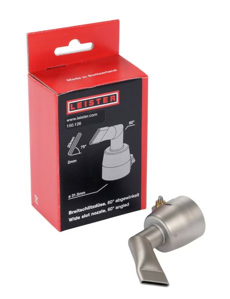 LEISTER Breitschlitzdüse (ø 31.5) 20 x 2 mm, 60° abgewinkelt, Folie links,