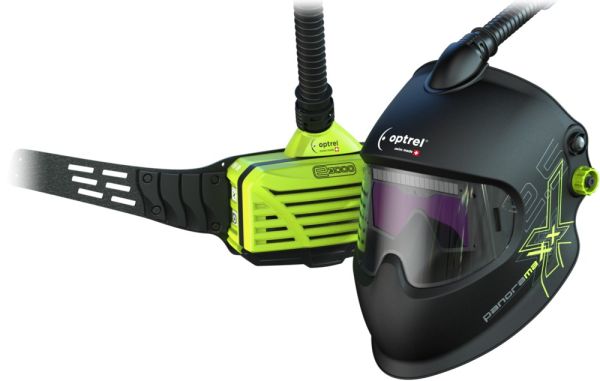 OPTREL RTW e3000 Gebläseatemschutz green 20h Power & panoramaxx Helm Frischluft - black