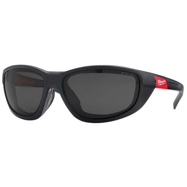 Premium Schutzbrille getönt, mit abnehmbarer Schaumstoffauflage / Milwaukee # 4932471886 / EAN: 4058