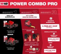Milwaukee Power Combo Pro 5: Energieset, Bandmass, Wasserwaage, Schnittschutzhandschuhe und 5 Geräte Milwaukee Power Combo Pro 5: Energieset, Bandmass, Wasserwaage, Schnittschutzhandschuhe und 5 Geräte