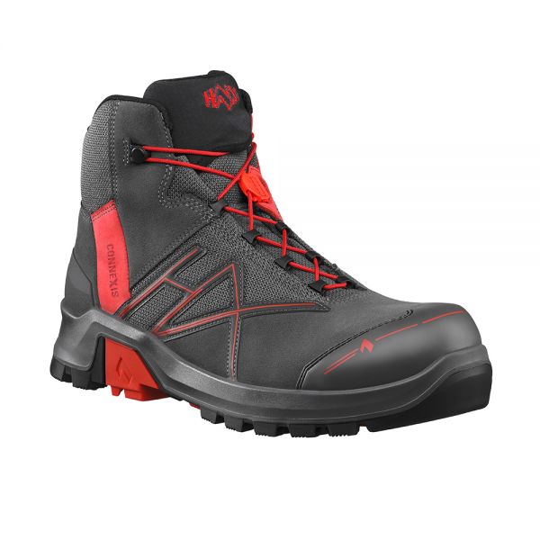 HAIX 631011 CONNEXIS Safety+ GTX mid grey-red Sicherheitsschuhe Klasse S3